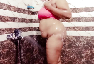 My desi stepmom taking shower in bathroom and I watching her secretly